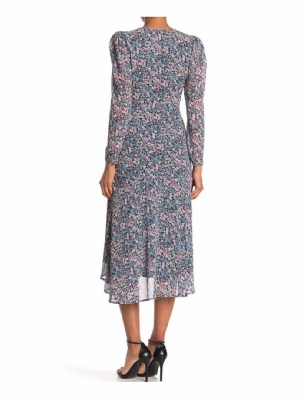 ASTR The Label Purple Multicolor Hi Lo Ruched Dress - Size Large